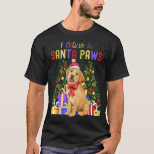 Camiseta Eu Acredito Em Papais noeis Paws Bonito Labrador D