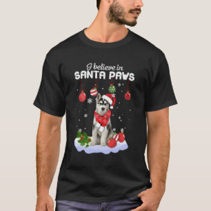 Camiseta Eu Acredito Em Papais noeis Que O Peão Malamutes P