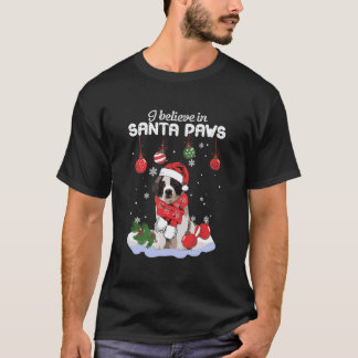 Camiseta Eu Acredito Em Papais noeis Santo De Paws Bernard