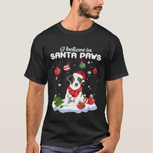Camiseta Eu acredito em Santa patas Presente Jack Russell T