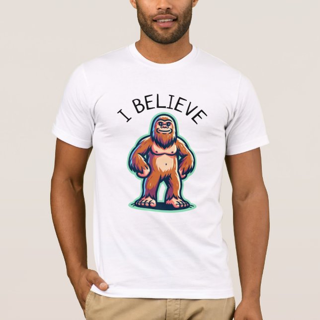 Camiseta Eu Acredito em Sasquatch Pé-grande (Frente)