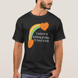 Camiseta Eu Acredito Em Segurar Grudges Rainbow Heart