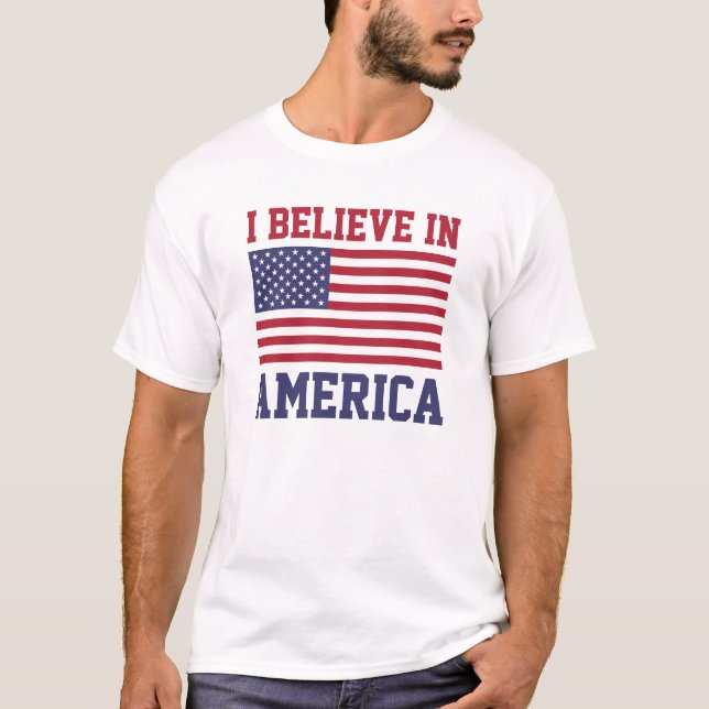 Camiseta Eu acredito em t-shirt de América (Frente)