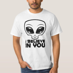Camiseta Eu Acredito Em Você, Alien da Linha Negra