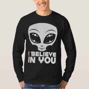 Camiseta Eu Acredito em Você Alien Em Branco