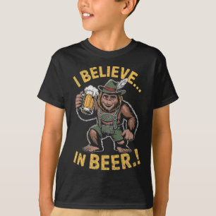 Camiseta Eu Acredito Na Piada De Lederhosen De Pé-Grande En