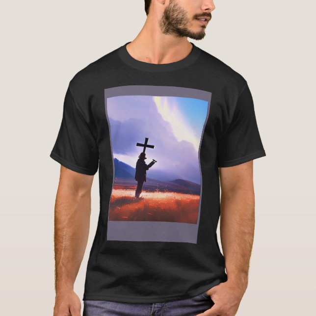 Camiseta Eu acredito na sua poderosa glória por Don Castill (Frente)