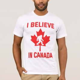 Camiseta Eu Acredito No Canadá - Pé Grande Engraçado