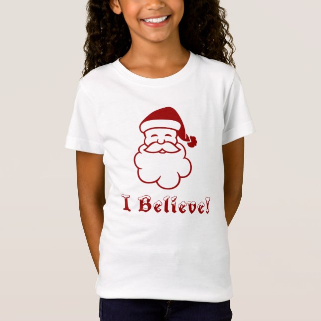 Camiseta Eu acredito no t-shirt do papai noel (Frente)