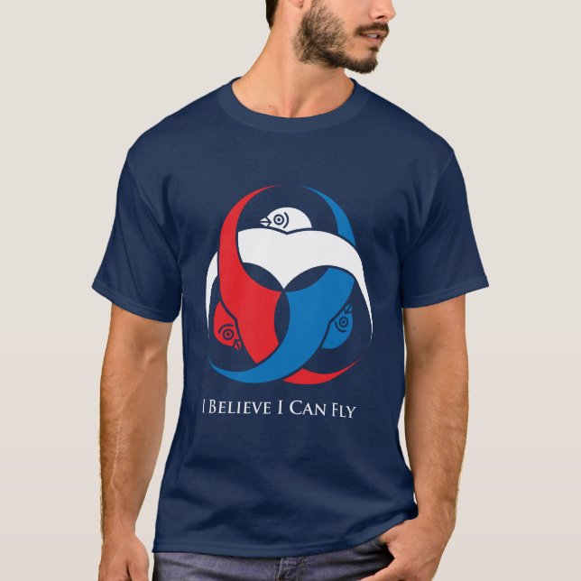 Camiseta Eu acredito que eu posso voar (a cor) (Frente)