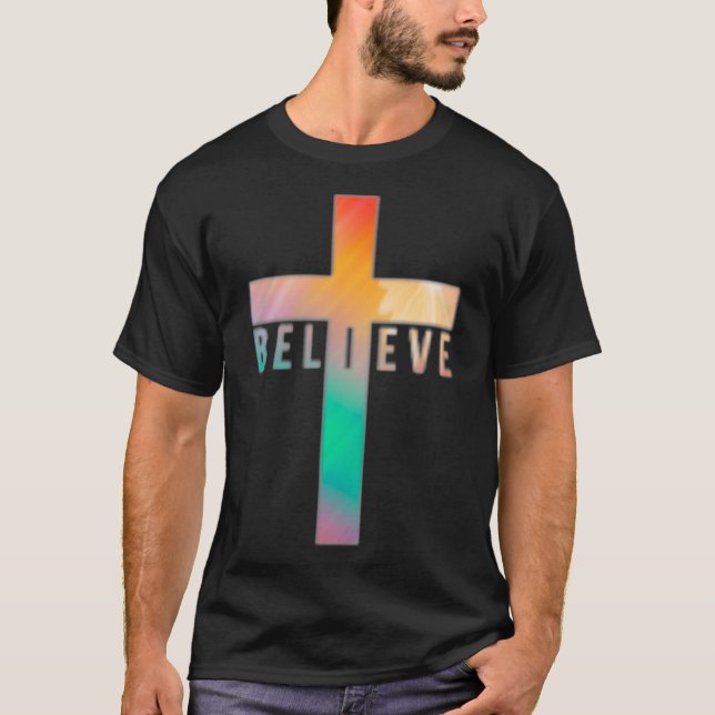Camiseta Eu acredito que Jesus Cristo cruza Deus  (Frente)