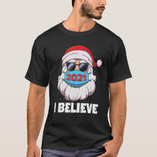 Camiseta Eu Acredito Que Papais noeis Em Rosto Óculos De So