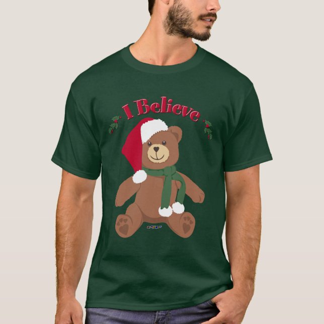 Camiseta Eu Acredito! Urso de Natal (Frente)