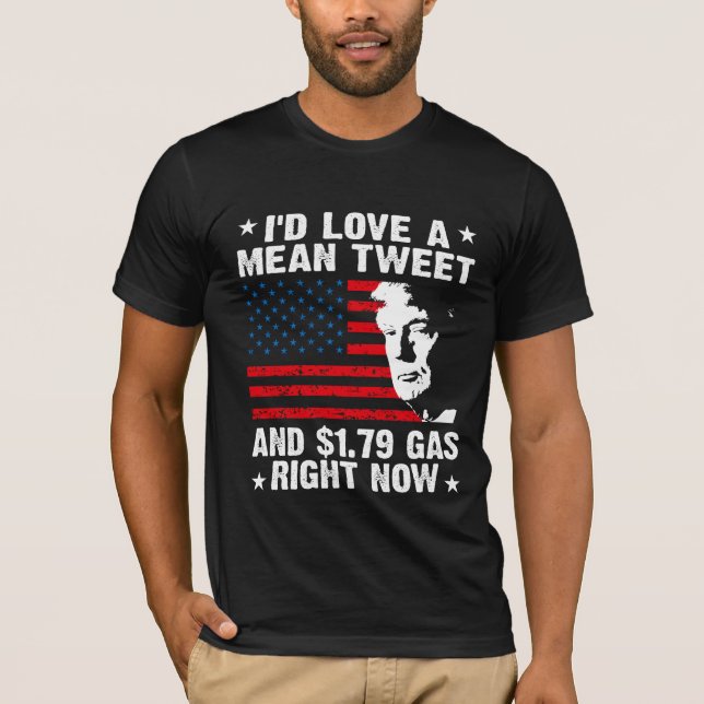 Camiseta Eu adoraria um tweet malvado, pro Trump anti Biden (Frente)