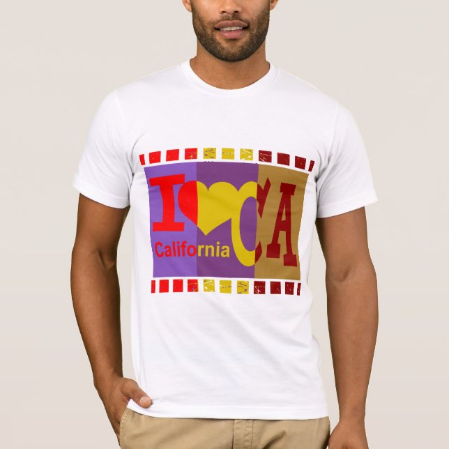 Camiseta Eu adoro a Califórnia - Pop (Frente)