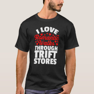 Camiseta Eu adoro a caminhada romântica através de lojas à