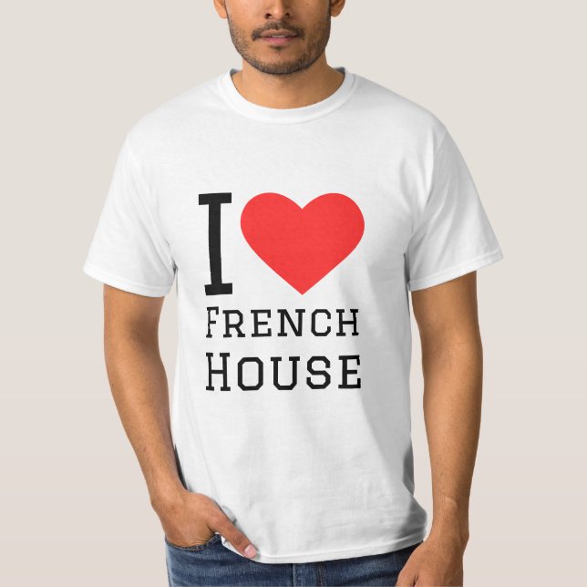 Camiseta Eu adoro a casa francesa (Frente)
