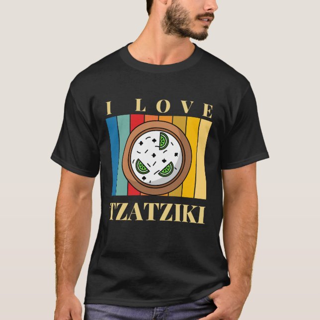 Camiseta Eu adoro a comida grega tzatziki (Frente)