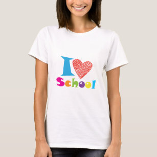 Camiseta Eu Adoro A Escola. De Volta À Escola. Cartoon Cute