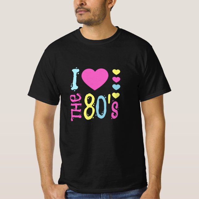 Camiseta Eu adoro a fantasia da Disco dos anos 80 (Frente)