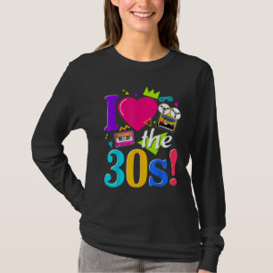 Camiseta Eu adoro a fita cassete do estilo 30 s do Costume