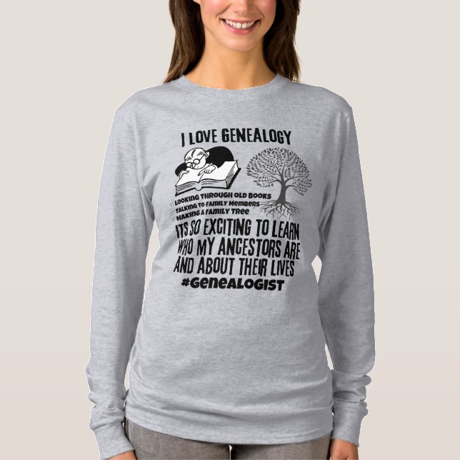 Camiseta Eu adoro a genealogia T-Shirt (Frente)