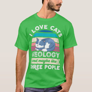 Camiseta Eu adoro a Geologia dos Gatos e três Pessoas