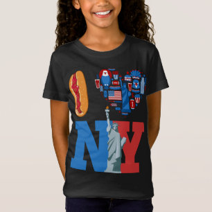 Camiseta Eu adoro a lembrança de Nova York NY Gift Hot dog 