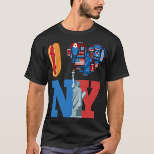 Camiseta Eu adoro a lembrança de Nova York NY Gift Hot dog 
