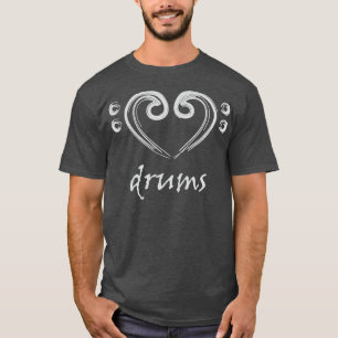 Camiseta Eu adoro a mão dos tambores Desenhando amor para o