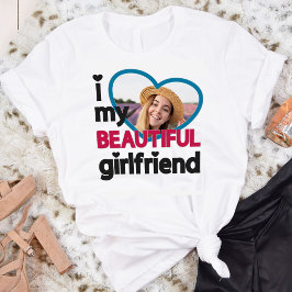 Camiseta Eu adoro a minha bela foto namorada