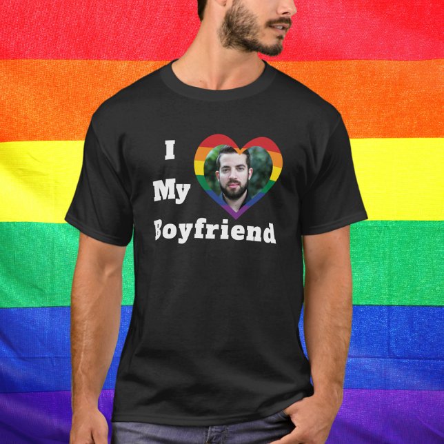 Camiseta Eu adoro a minha foto personalizada LGBTQ para Org (Criador carregado)