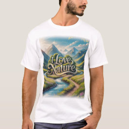 Camiseta Eu adoro a Natureza - para Adventure Lovers, ao ar