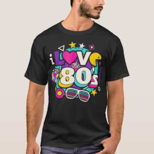 Camiseta Eu adoro a Vintage dos anos 80, 1980 Mulheres de P