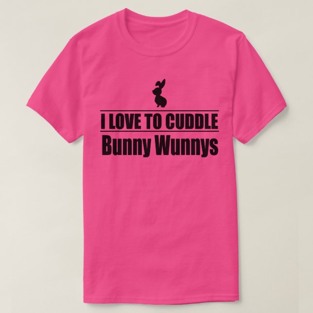 Camiseta Eu adoro abraçar bunnys (Frente do Design)