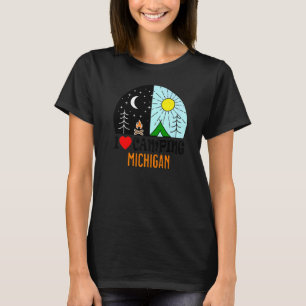 Camiseta Eu adoro acampar a América do Michigan ao ar livre
