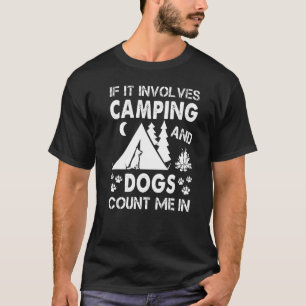 Camiseta Eu Adoro Acampar E Cachorros