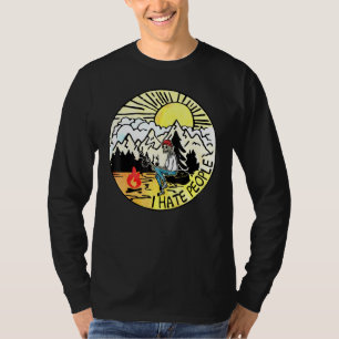 Camiseta Eu adoro acampar. Odeio Pessoas ao ar livre.