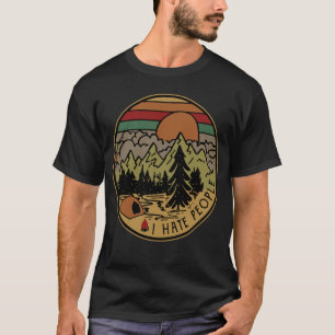 Camiseta Eu adoro acampar. Odeio Pessoas ao ar livre.