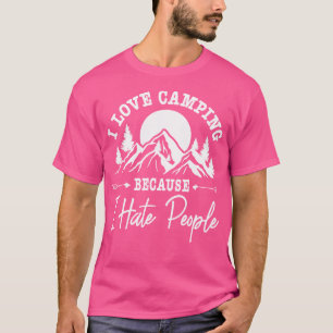 Camiseta Eu Adoro Acampar Porque Odeio Pessoas Engraçadas