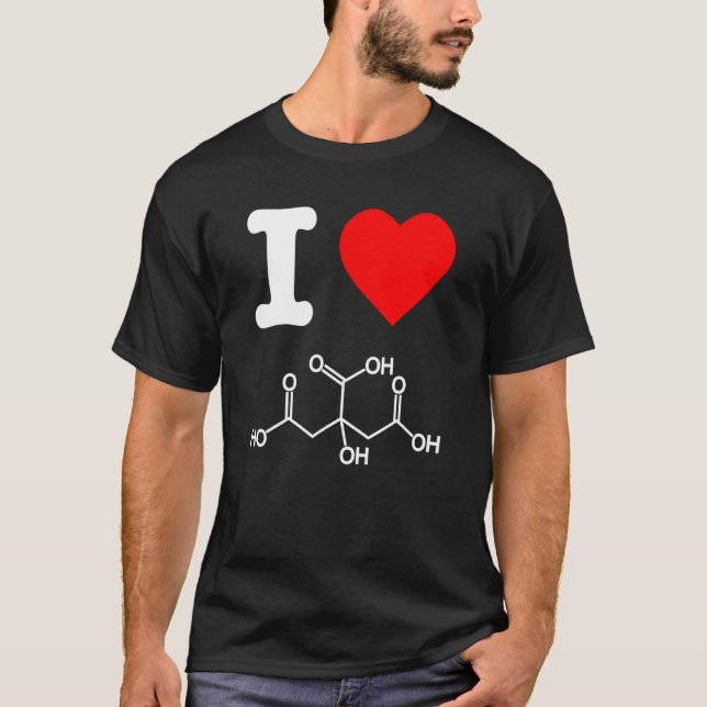 Camiseta Eu adoro ácido cítrico Skincare Ingredientes Quími (Frente)