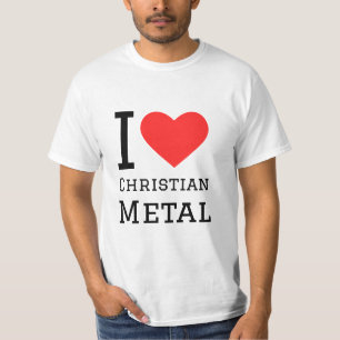 Camiseta Eu adoro adesivo cristão de metal quadrado