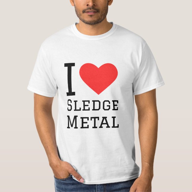 Camiseta Eu adoro adesivo de metal comum (Frente)