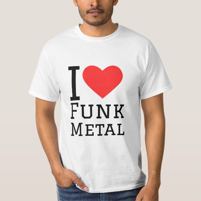 Camiseta Eu adoro adesivo de metal quadrado funk (Frente)
