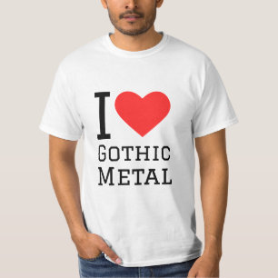 Camiseta Eu adoro adesivo gótico de metal quadrado