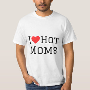 Camiseta Eu adoro adesivo quadrado de mães quentes