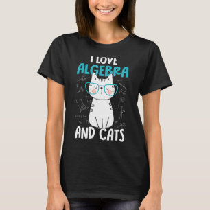 Camiseta Eu adoro álgebra de matemática e gatos
