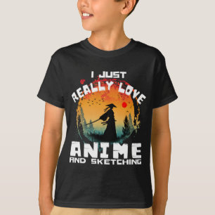 Camiseta eu adoro animação e esboço