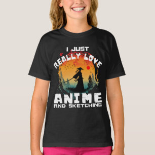 Camiseta eu adoro animação e esboço T-Shirt