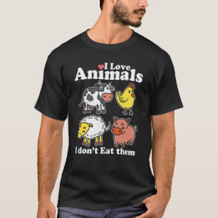 Camiseta Eu adoro animais que não os como veado dos direito